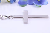 Natural Rubies set Large 50 mm Long Chunky Cross, Made From Solid Cast Silver, Complete with Belcher Chain, British Hallmarked