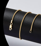 Spiga Chain 1.50 mm wide, made from 9ct Yellow Gold, 18 or 20 Inches Long option, British Hallmarked