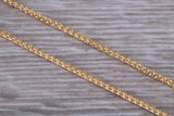 Spiga Chain 1.50 mm wide, made from 9ct Yellow Gold, 18 or 20 Inches Long option, British Hallmarked