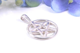 22 mm Round Pentagram Pendant, Made from Solid Cast Silver