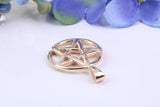 22 mm Round Pentagram Pendant, Made from Solid Yellow Gold, Your Choice of Precious Metals and Chain Option, with British Hallmark