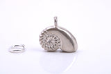 Sea Shell Charm, Made from Solid Cast Silver, Complete with Attachment Link