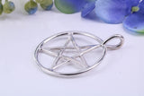 30 mm Round Star of David Necklace, Made From Solid Cast Silver