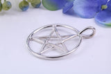 30 mm Round Star of David Necklace, Made From Solid Cast Silver