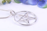 30 mm Round Star of David Necklace, Made From Solid Cast Silver