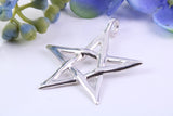 35 mm wide Star of David Necklace, Made From Solid Cast Silver