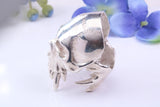 Very large detailed Skull ring, made from solid cast silver, British Hallmarked