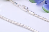 Heavy Slinky and Smooth Snake Chain, Made from solid 925 graded Sterling Silver, 18 inches long