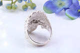 Very Large and heavy American Indian Head ring, made from solid cast silver, British Hallmarked