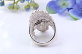 Very Large and heavy American Indian Head ring, made from solid cast silver, British Hallmarked