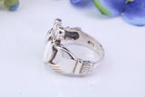 Large Claddagh ring, made from solid cast silver, British hallmarked