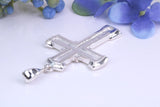 45 mm Long, Large Chunky Sterling Silver Cross, Made From Solid Cast Silver, British Hallmarked