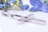 Natural Sapphire set Very Large 65 mm Long Chunky Cross, Made From Solid Cast Silver, Optional Silver Chain Included, British Hallmarked