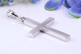 Natural Ruby set Very Large 65 mm Long Chunky Cross, Made From Solid Cast Silver, Optional Silver Chain Included, British Hallmarked