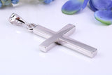Natural Ruby set Very Large 65 mm Long Chunky Cross, Made From Solid Cast Silver, Optional Silver Chain Included, British Hallmarked