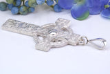Large 62 mm Long Celtic Cross, Made From Solid Cast Silver, Complete with Heavy Belcher Silver Chain, Weighty and Chunky Cross