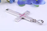 Natural Rubies set Large 50 mm Long Chunky Cross, Made From Solid Cast Silver, Complete with Belcher Chain, British Hallmarked