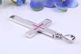 Natural Rubies set Large 50 mm Long Chunky Cross, Made From Solid Cast Silver, Complete with Belcher Chain, British Hallmarked