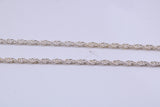 Small Natural Sapphires set 25 mm Long Cross, Made From Solid Cast Silver, Complete with Silver Chain, British Hallmarked