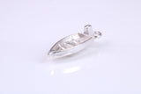 Dingy Boat Charm, Made from Solid Cast Silver, Complete with Attachment Link