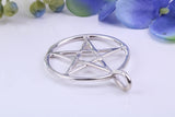 30 mm Round Star of David Necklace, Made From Solid Cast Silver