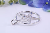 30 mm Round Star of David Necklace, Made From Solid Cast Silver