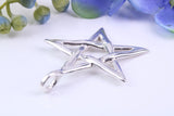 35 mm wide Star of David Necklace, Made From Solid Cast Silver
