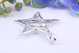 35 mm wide Star of David Necklace, Made From Solid Cast Silver