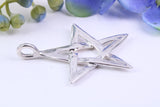 35 mm wide Star of David Necklace, Made From Solid Cast Silver