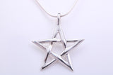35 mm wide Star of David Necklace, Made From Solid Cast Silver