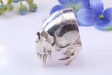 Very large detailed Skull ring, made from solid cast silver, British Hallmarked