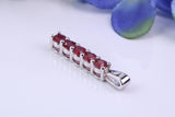 Natural Rubies set Necklace, Made From Solid Cast Silver, British Hallmarked