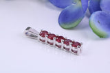 Natural Rubies set Necklace, Made From Solid Cast Silver, British Hallmarked
