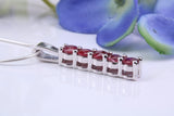Natural Rubies set Necklace, Made From Solid Cast Silver, British Hallmarked