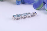 Natural Blue Topaz set Necklace, Made From Solid Cast Silver, British Hallmarked