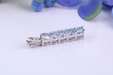 Natural Blue Topaz set Necklace, Made From Solid Cast Silver, British Hallmarked