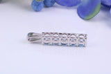 Natural Blue Topaz set Necklace, Made From Solid Cast Silver, British Hallmarked