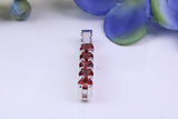 Natural Garnets set Necklace, Made From Solid Cast Silver, British Hallmarked
