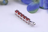 Natural Garnets set Necklace, Made From Solid Cast Silver, British Hallmarked