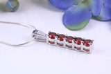 Natural Garnets set Necklace, Made From Solid Cast Silver, British Hallmarked