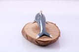 Large Dolphin Miniature Figurine, 73 mm Long, Made from Cast 925 Grade Sterling Silver with British Hallmark