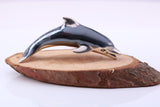 Large Dolphin Miniature Figurine, 73 mm Long, Made from Cast 925 Grade Sterling Silver with British Hallmark