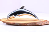 Small Dolphin Miniature Figurine, 42 mm Long, Made from Cast 925 Grade Sterling Silver with British Hallmark
