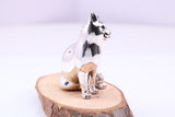 Sitting Cat Miniature Figurine, Made from Cast 925 Grade Sterling Silver with British Hallmark