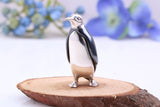 Small Penguin Miniature Figurine, 25 mm Tall, Made from Cast 925 Grade Sterling Silver with British Hallmark