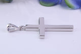 33 mm Long Chunky Real Ruby set Cross Necklace, Made From Solid Cast Silver, Complete With Chain