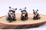 Panda Miniature Figurine, 24 mm Tall, Made from Cast 925 Grade Sterling Silver with British Hallmark
