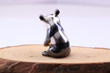 Panda Miniature Figurine, 28 mm Tall, Made from Cast 925 Grade Sterling Silver with British Hallmark