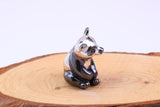 Small Panda Miniature Figurine, 18 mm Tall, Made from Cast 925 Grade Sterling Silver with British Hallmark