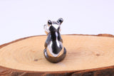 Small Panda Miniature Figurine, 18 mm Tall, Made from Cast 925 Grade Sterling Silver with British Hallmark